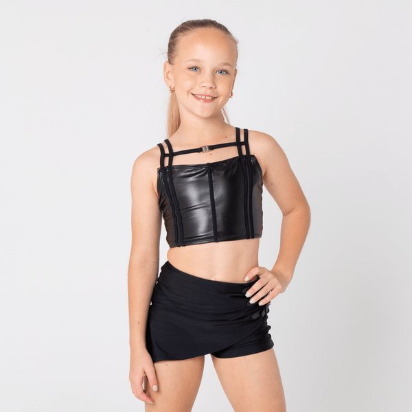 Slash Faux Leather Top