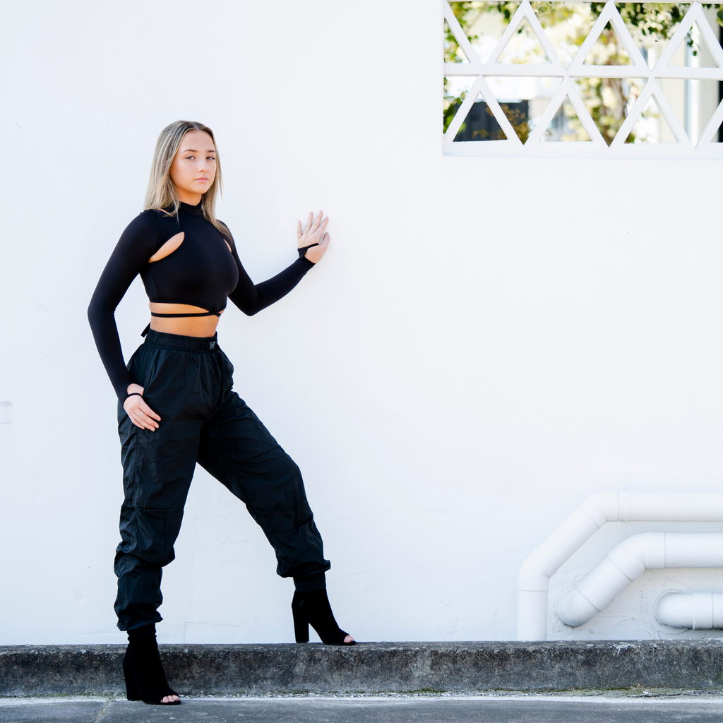 Cassie B collab crop set and squad cargo pant